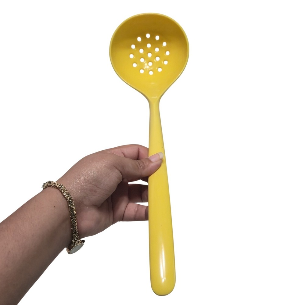 Vtg Copco Yellow Melamine Slotted Spoon Strainer Ladle #651 MCM USA‎ Retro 11"
